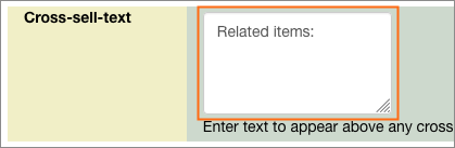 The Cross-sell-text variable field.