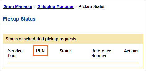 The Pickup Status tool