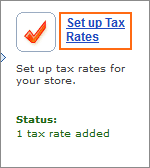 The Set up Tax Rates link