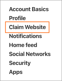 The Claim Website link.