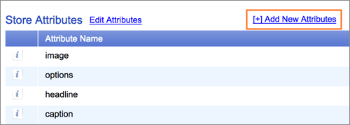 The Add New Attributes link.