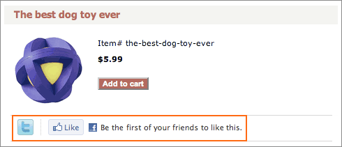 Picture of Social Media Sharing Module on Item Page