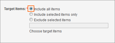 The Include all items option.