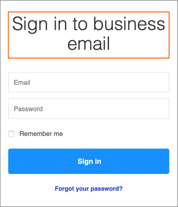 Sign in to business email.