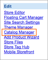 The Catalog Manager link is under Edit.