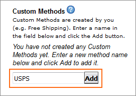 The Custom Methods options.