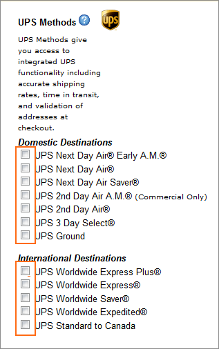 UPS Domestic and International Destinations.