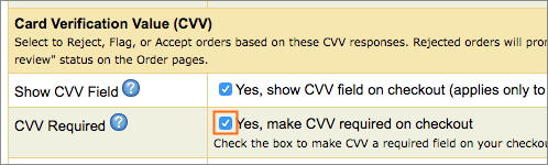 Making CVV Required on checkout.