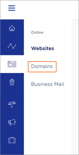 The Domains option.