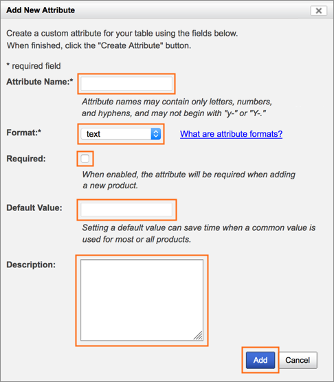 The Add Custom Attribute dialog.