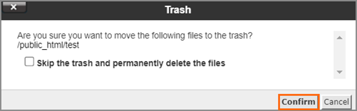 Confirm Folder Delete