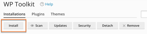 WordPress Toolkit install button