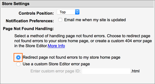 The Page Not Found Handling section.