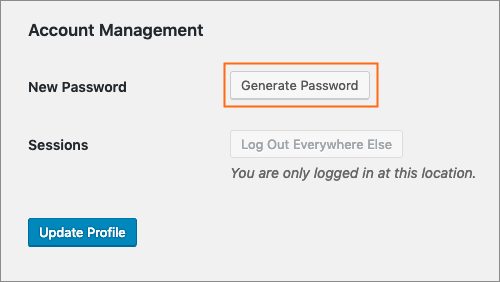 The Generate Password button.