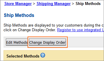 The Change Display Order button.