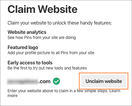 The Unclaim website button.