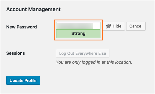 Create a Strong password.