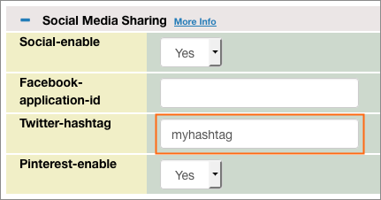 The Twitter-hashtag variable field.