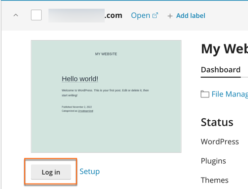 cPanel WordPress Dashboard Login