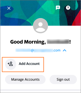 The Add Account button.