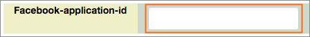 The Facebook Application ID field.