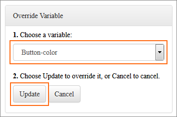 The Override Variable dialog