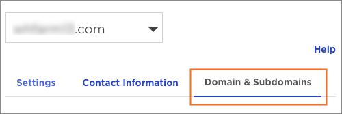 The Domain & Subdomains tab.