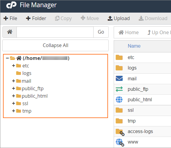 Select File Manager Folder