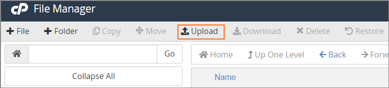 File Manager Upload Link