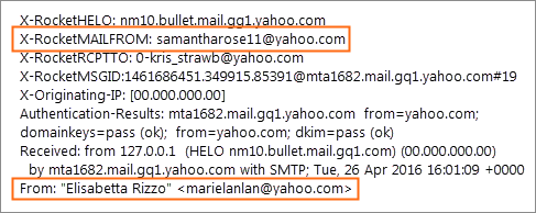 Finding the true address in a forged email.