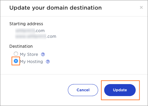 The My Hosting button is selected.