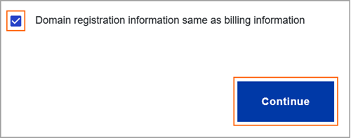 Domain contact information options.