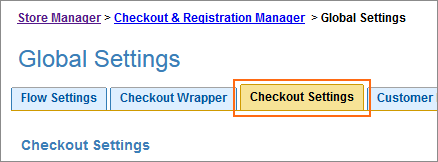 The Checkout Settings tab.