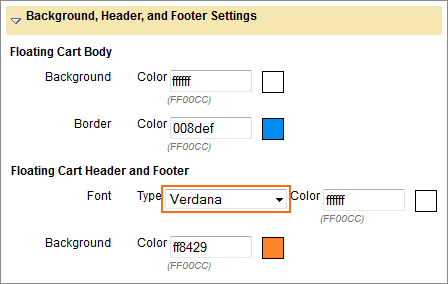 Picture of Background, Header, and Footer Settings dialog