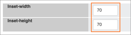 The Inset-height and Inset-width variables.