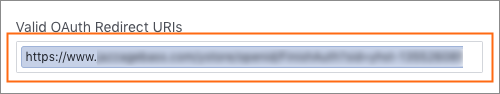The Valid OAuth redirect URIs section.