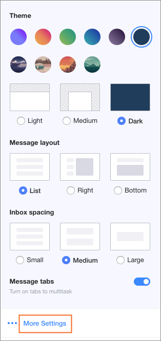 The More Settings link.