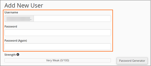 Add MySQL Database User.