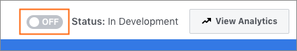 Click the toggle switch next to Status: In Development.