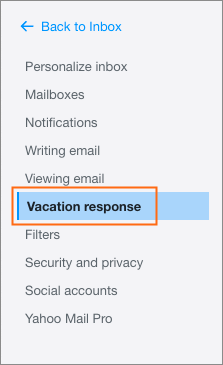 The Vacation Response Link.