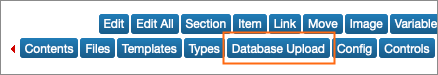 The Database Upload button.