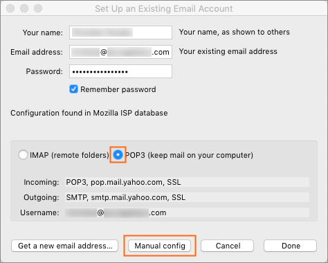 Thunderbird: Mail Account Setup - Server Type