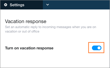 Enable the vacation response.