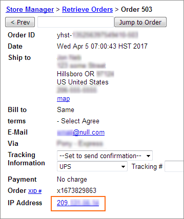 The IP address link in an order.