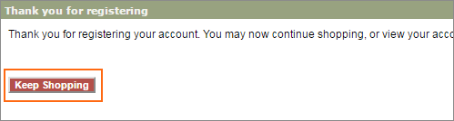 Keep Shopping button.