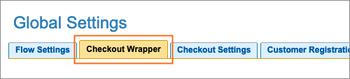 The Global Settings Checkout Wrapper tab.