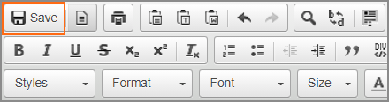 HTML Editor Save Button