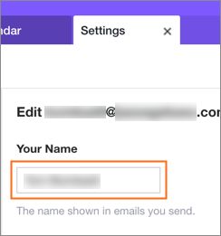 Enter a new sending name.