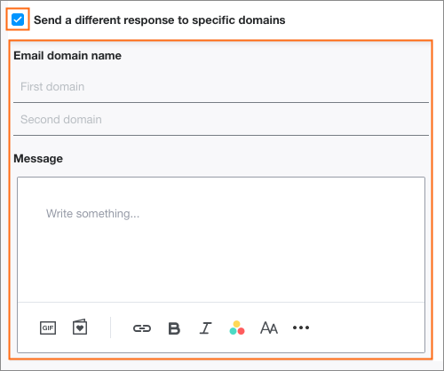 Send a different response to specific domains.