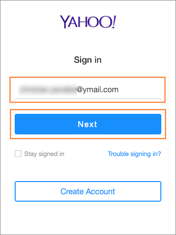 Sign in to your Yahoo Mail account.